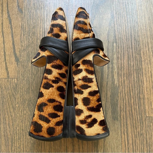 Talbots Ryan Twist Nappa Leather Leopard Calf Hair Loafers Women’s 8 - Picture 5 of 10
